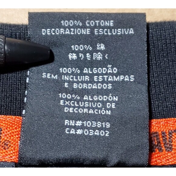 Harley Davidson Polo Shirt Work Black 2X Embroidered Chest Shield Orange Trim - Picture 8 of 11
